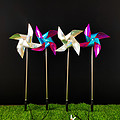 LED outdoor square ground plug-in windmill landscape lamp