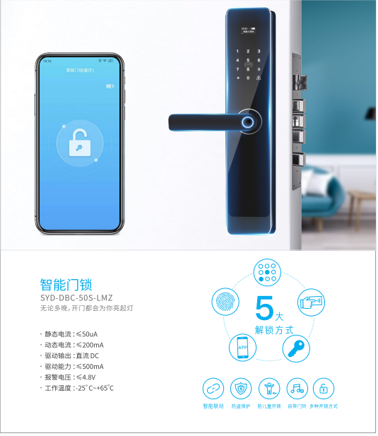 Multiple unlocking methods, intelligent linkage, intelligent door locks