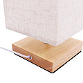 LED indoor solid wood square fabric lampshade table lamp