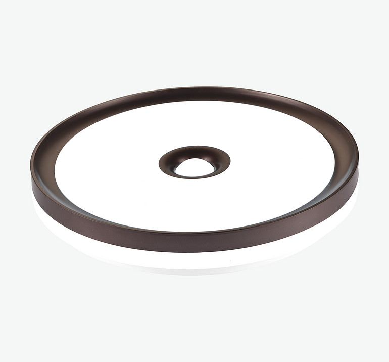 LED modern minimalist round center-round brown outer ring ceiling light