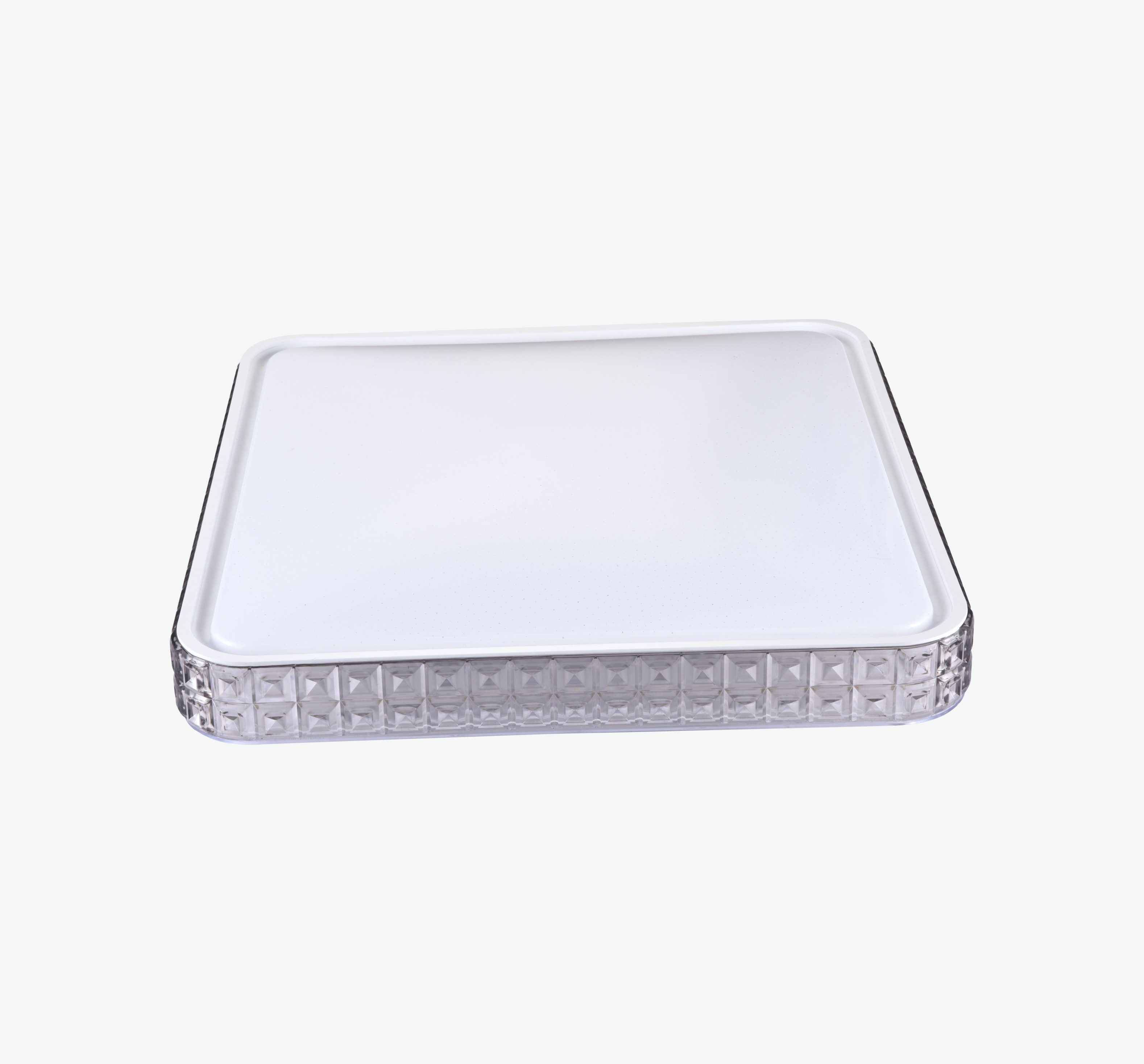 LED modern minimalist square silver outer ring ceiling light
