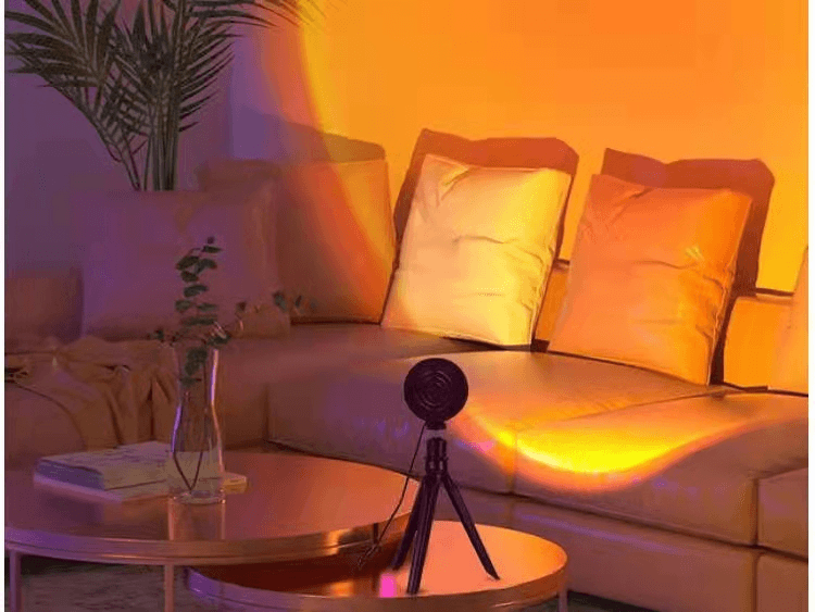 Led home living room atmosphere triangle support sunset lamp