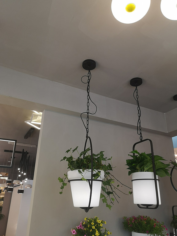 Led modern simple geometric iron art plant flowerpot Chandelier