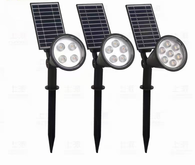 LED outdoor park solar single head multi bulb spotlight