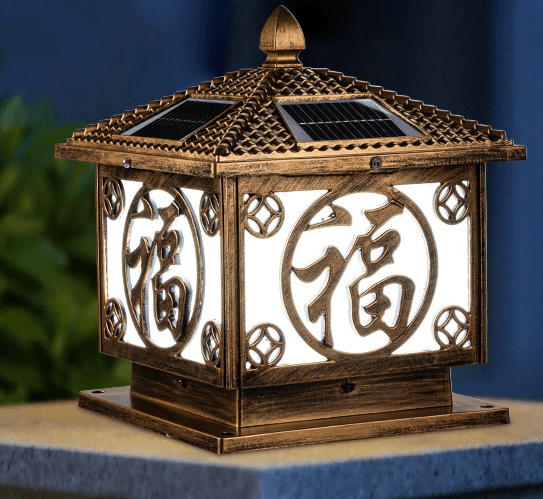 LED outdoor Villa Garden Chinese solar column headlamp