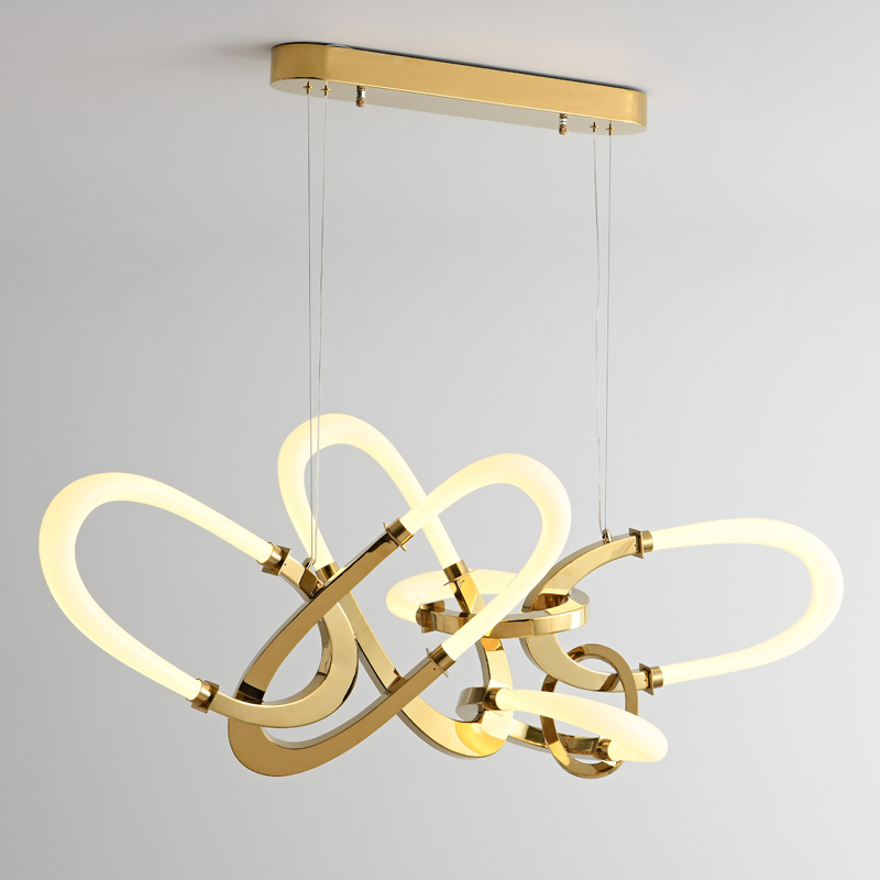 LED indoor bedroom modern creative gold buckle Chandelier