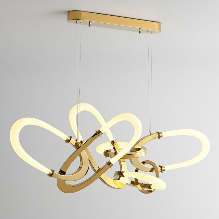 LED indoor bedroom modern creative gold buckle Chandelier