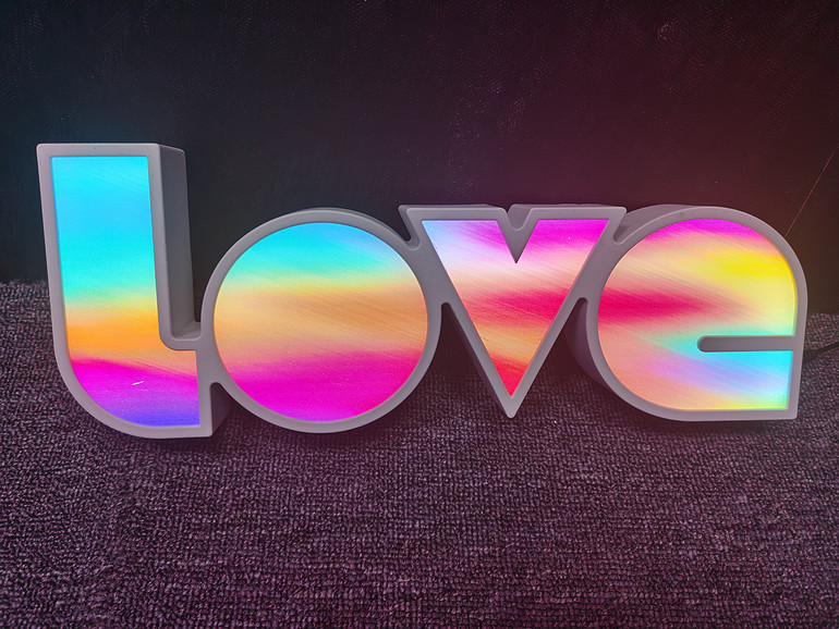 LED indoor creative love letter modeling conjoined light box
