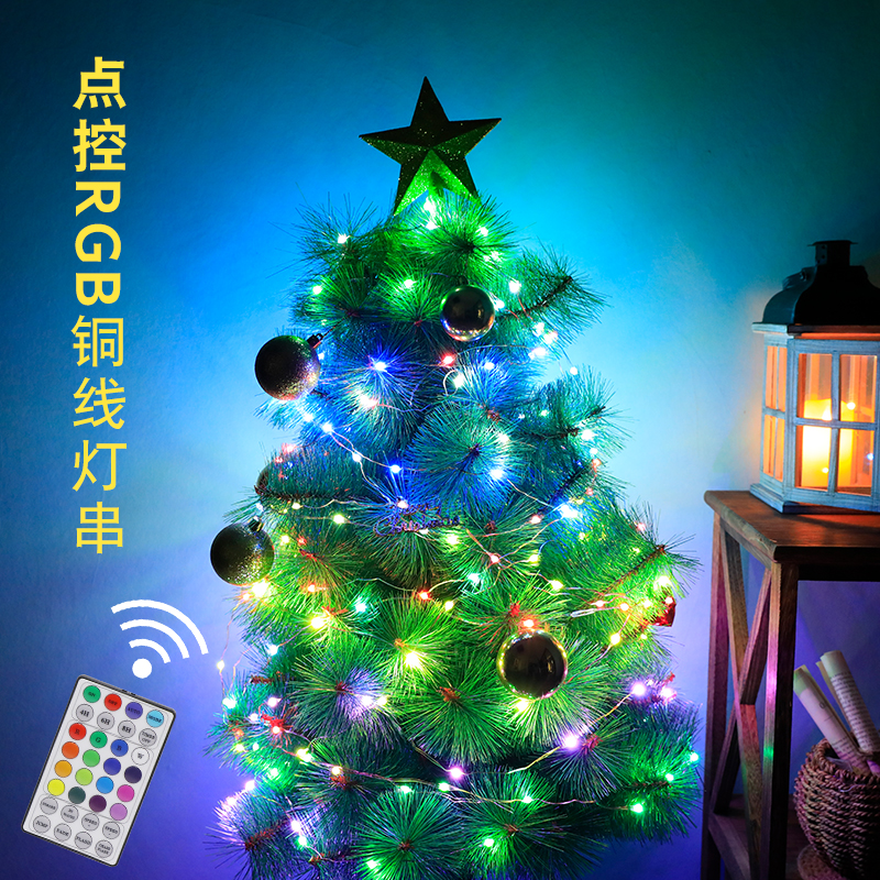 Point control RGB colorful synchronous decorative landscape Christmas tree lamp