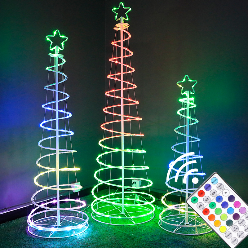 Led foldable storage point control tube lamp spiral tree lamp