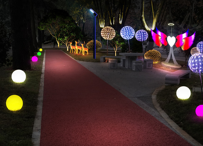 Night scene lighting and landscape lighting design of outdoor parks