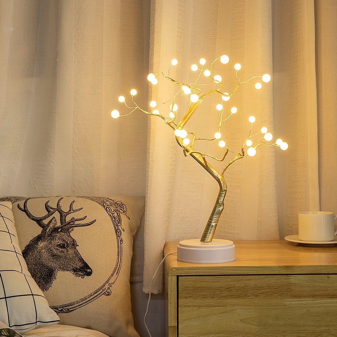LED indoor bedroom decoration warm pearl night light