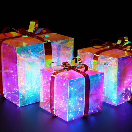 LED outdoor colorful creative decoration gift box modeling lamp