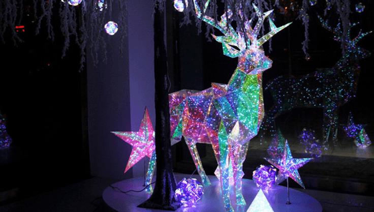 LED outdoor creative colorful Christmas tree elk modeling lamp