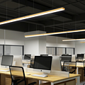 LED office simple long strip brown border ceiling light