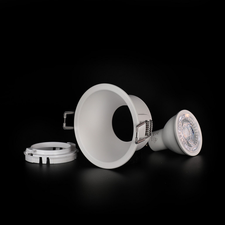 White Sleek Frame Recessed Downlight Aluminum Fittings