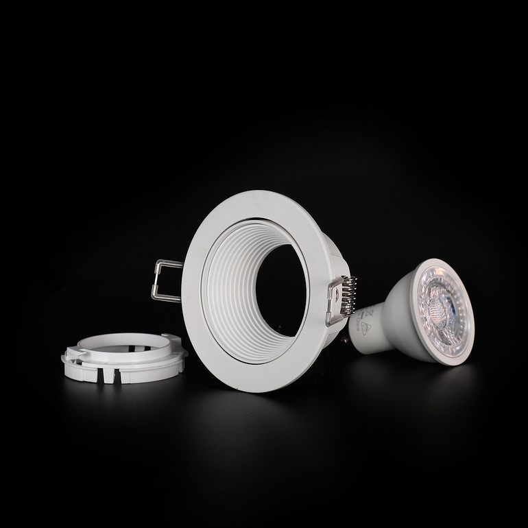 Simple white inclined ladder shell embedded downlight accessories