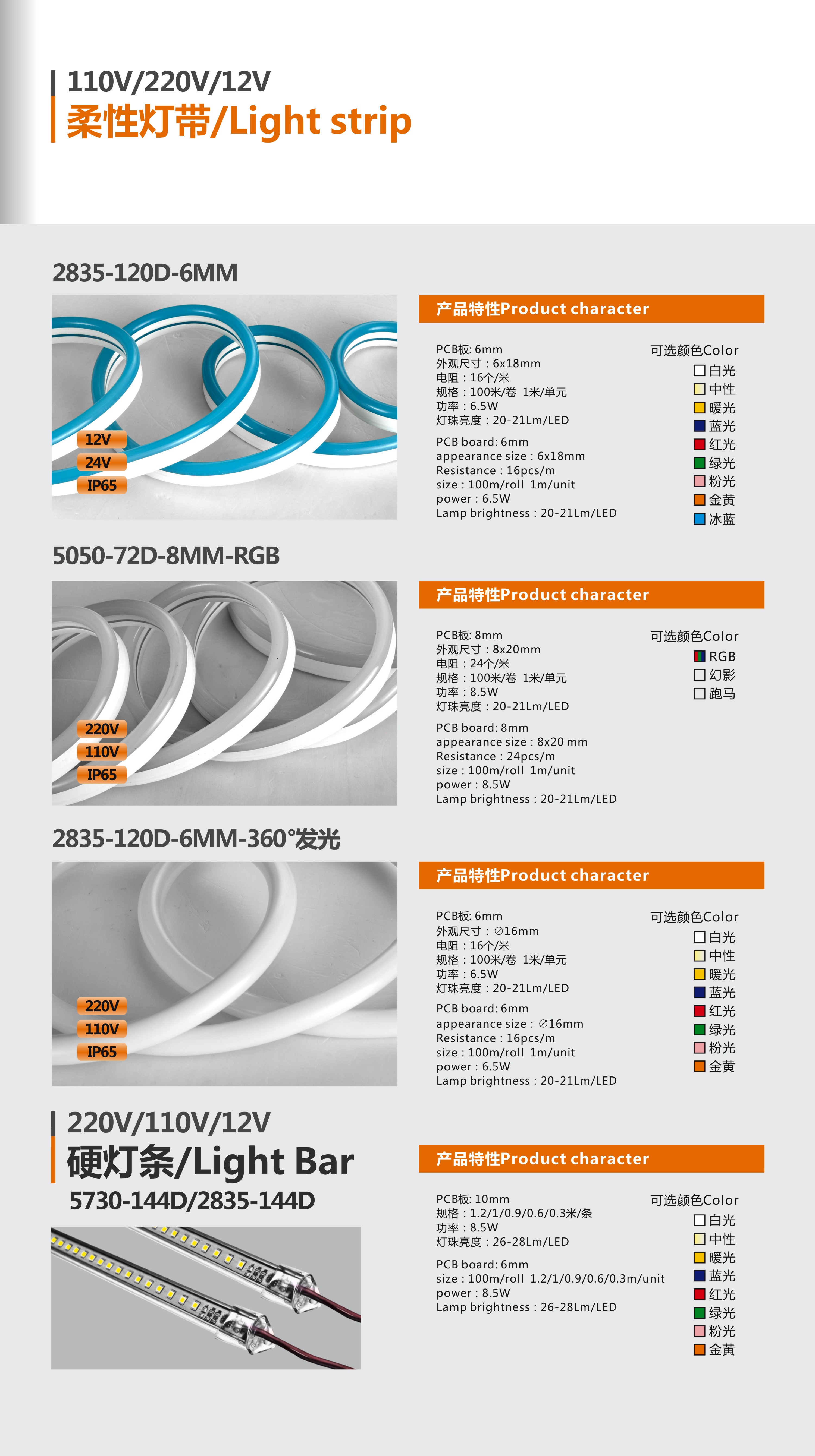 360-degree multi-color luminous indoor and outdoor flexible LED strips