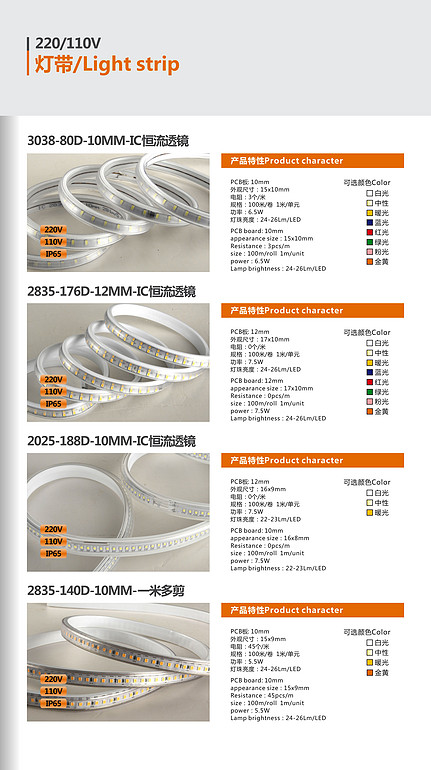 More than one meter cut 140 lights 10mm LED light strip