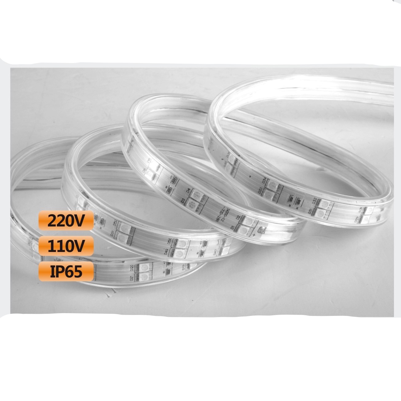 60 Lights 10mm Lens RGB Flexible Waterproof Light Strip