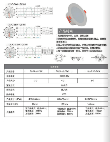 LED Indoor Aluminum Alloy Shell Recessed Ceiling Light