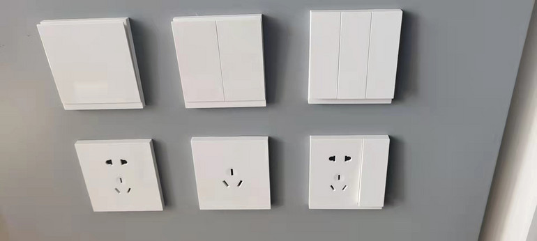 Multi-style frameless minimalist A3 full plastic large board switch socket