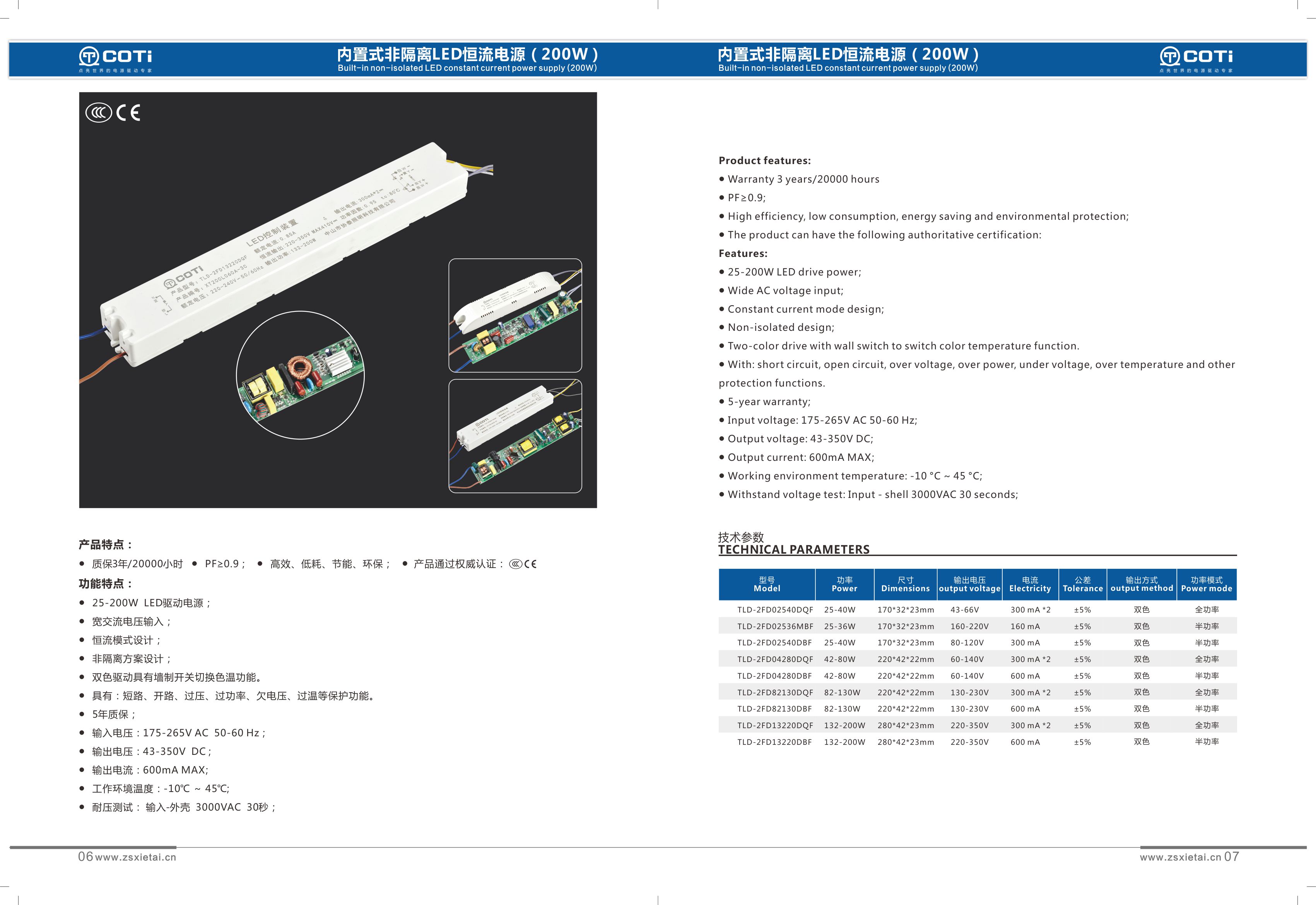 Indoor multi-function optional built-in constant current power supply