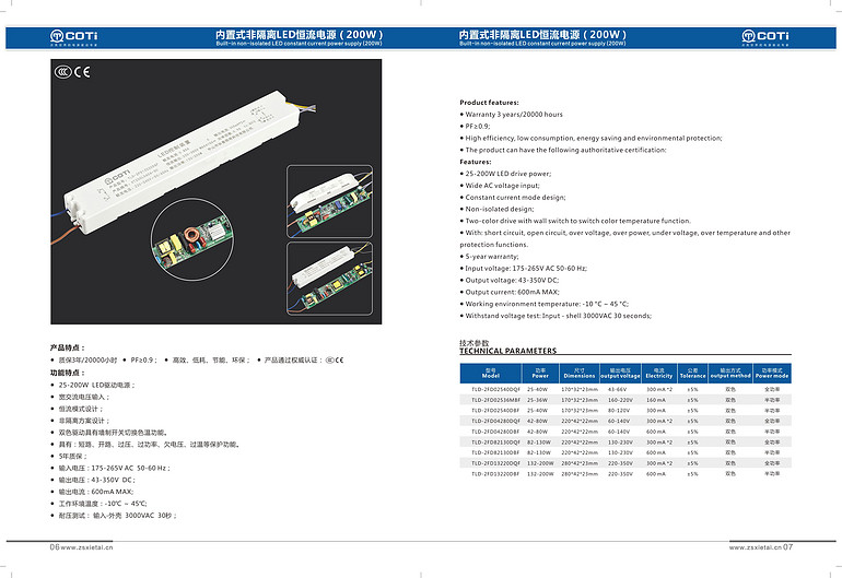 Indoor multi-function optional built-in constant current power supply