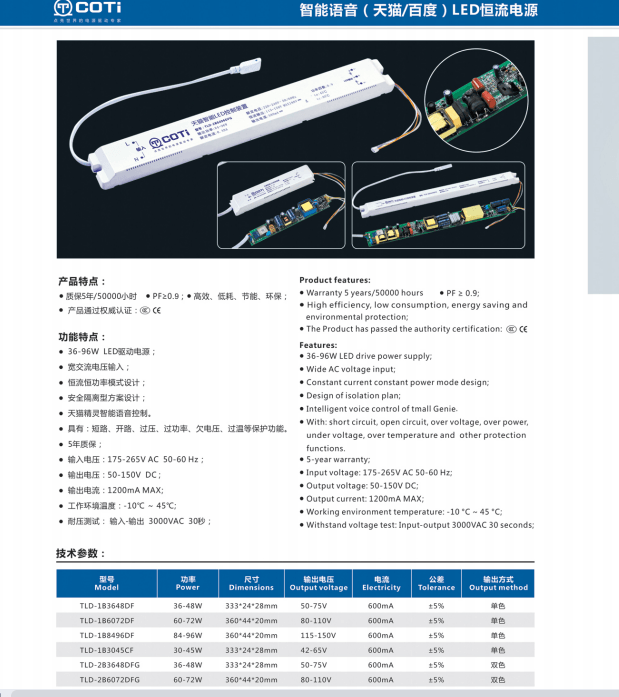 Indoor multi-function optional built-in constant current power supply