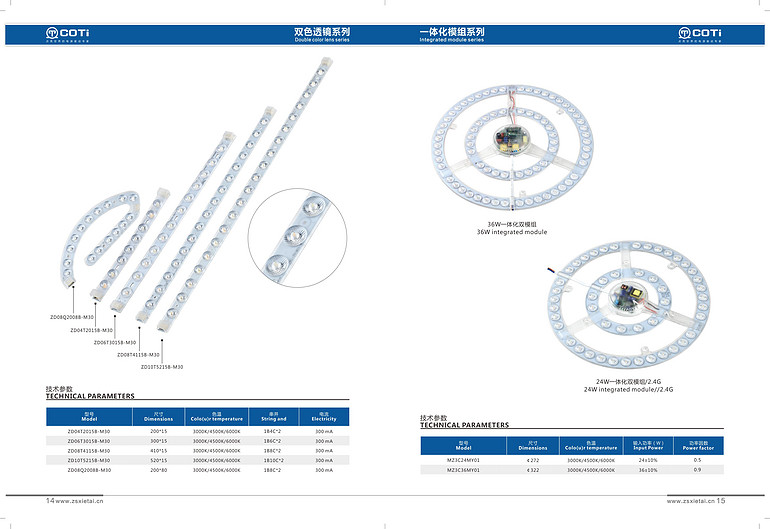 LED multi-style simple two-color lensless light source module