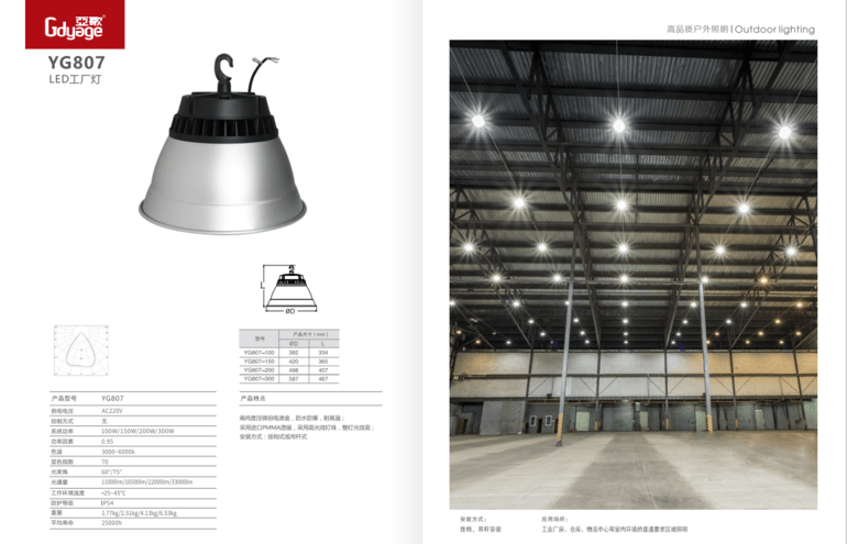 LED high luminous efficiency waterproof explosion-proof high temperature resistant factory light