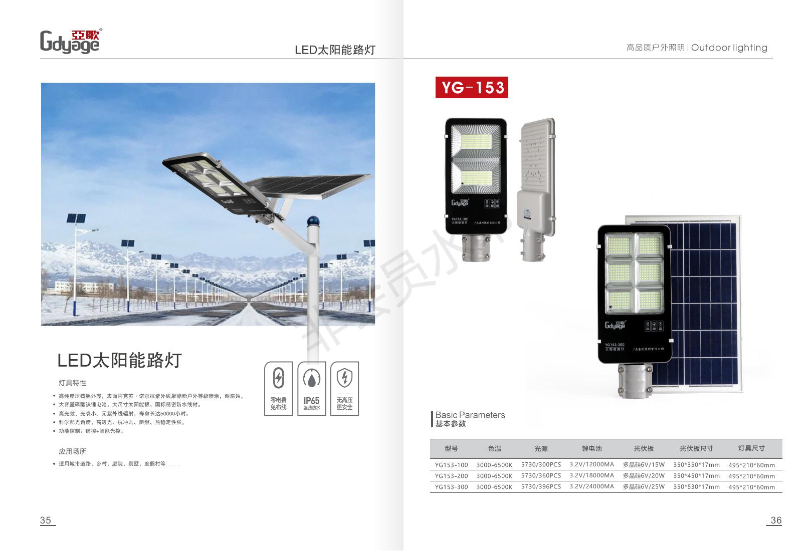 Outdoor high light transmission, impact resistance, energy saving and environmental protection solar street light