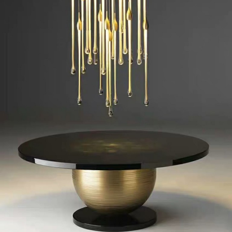 Modern minimalist Nordic light luxury dining room living room water drop chandelier