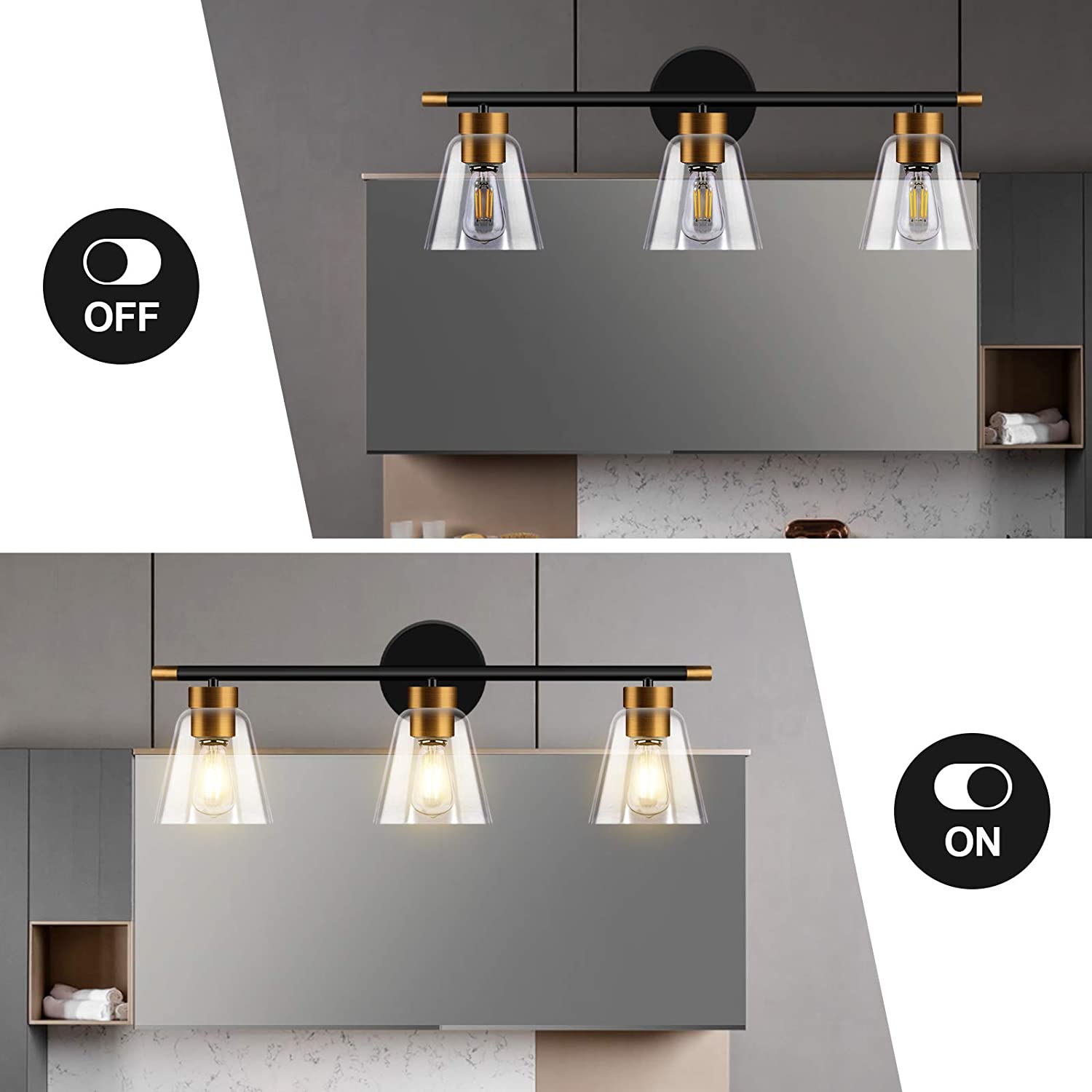 Uniasia LED Indoor Simple Multi-Style Interchangeable Bulb Mirror Headlight