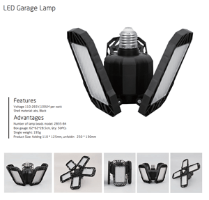 LED deformation garage lights 4 +1 foldable models