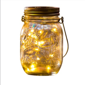 Outdoor Camping Atmosphere Multi Color Solar Mason Jar Hanging Light