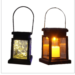 Solar multi-color LED atmosphere pendant small palace lantern