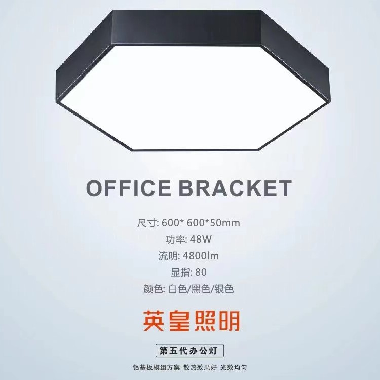 Hexagonal Simple Black Edge Office Lamp