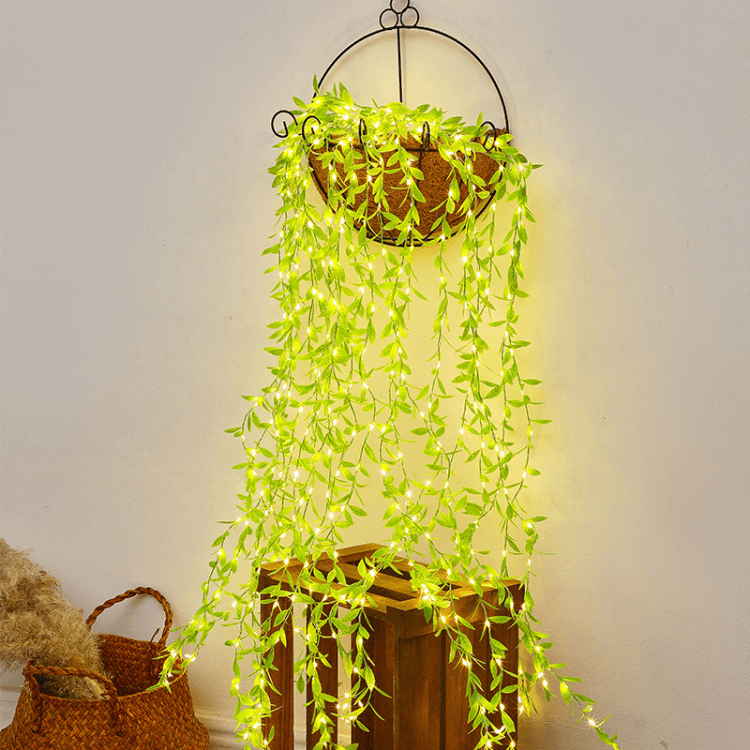 Wall Hanging Basket Indoor Decoration Willow String Light