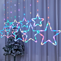 Curtains Decorations Hanging Colorful Pentagram String Light