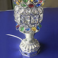 Crystal Colorful Lotus Base Table Lamp