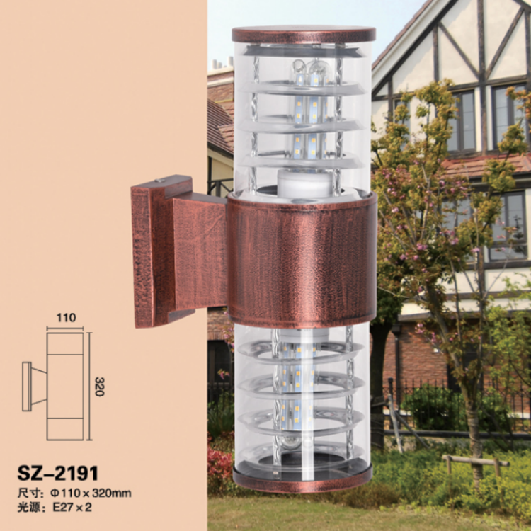 Outdoor Cylindrical Flat Top Copper Retro Up And Down Luminous LED Wall Lamp SZ2191