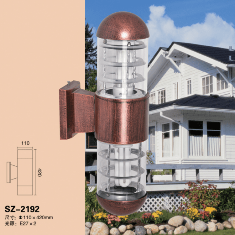 LED Retro Copper Column Up And Down Luminous Outdoor Wall Lamp SZ2192