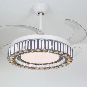 Dining Room Living Room Modern High-Grade Crystal Fan Lamp