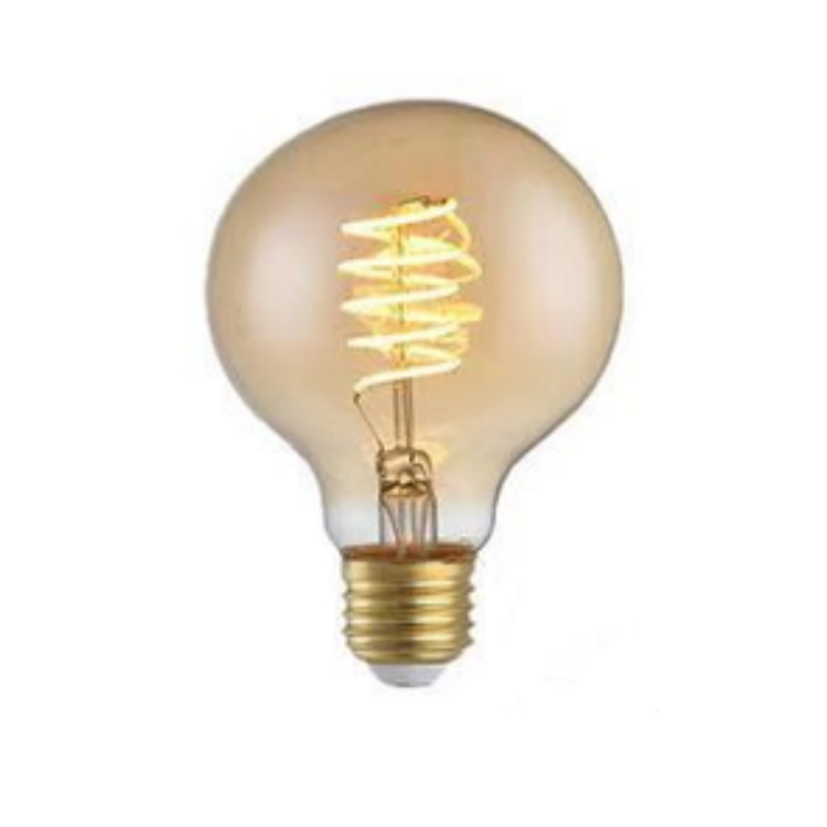 Vintage Light Bulb Personality Flexible Filament Lamp G80-4W-R