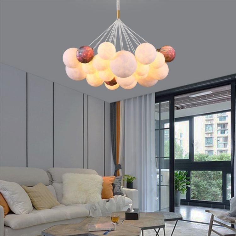 3D Printing Creative Moon Planet Combination Pendant Lamp