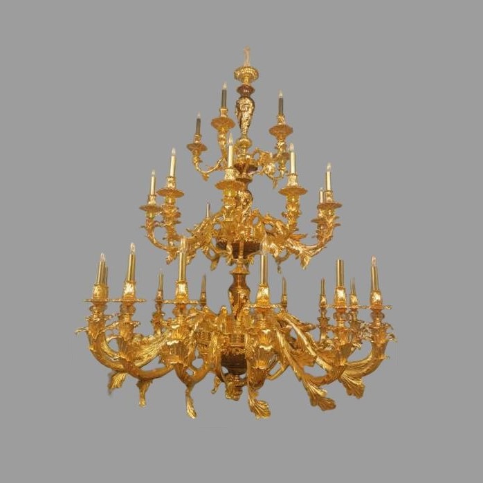 French all-copper dewaxed luxury chandelier