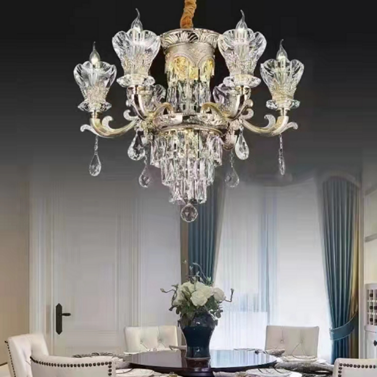 European Living Room Luxury Villa Crystal Lamp Candle Chandelier