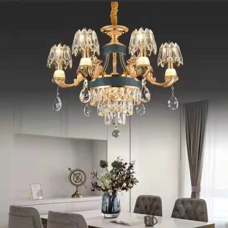 European Style Luxury Villa Dining Room Living Room Crystal Lamp Chandelier