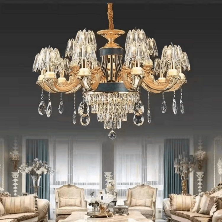 Villa Luxury Living Room Crystal Lamp Chandelier